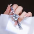 Women Oval Rainbow Gem Wristwatch Fashion Elegant Waterproof Bracelet Watch Small Clock. 