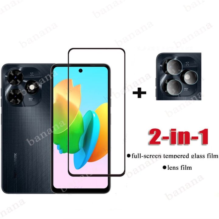 2 in 1 Tecno Spark 20C Tempered Glass for Tecno Spark Go 2024 Camera Lens Glass Screen Protector Full Cover Protective Glass Film