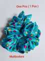 Printed Silk Scrunchies for Women, High-Quality Stretchy Hair Accessories, Multicolor (1 Pack). 