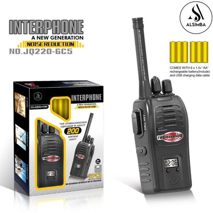 New%20Generation%20190%20Meter%20Rechargeable%20Walkie-Talkie%20Noise%20Reduction%20Radio%20Play%20Pair%20Toy%20Set%20For%20Kids%20-%20Each%20Size%20Approx.%2011%20Inches%20-%20Black%20-%20Image%203