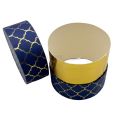 Card Box 3 Inch Diameter 2.7 Inch Height Gift Box Blue And Yellow Pack Of 2. 