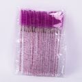 Eyebrow Mascara Wand Eyelash Spoolie Brush 50 pcs/set Wholesale Disposable Lash Wands Eyelash Extension Brush-shiny purple. 