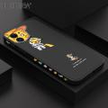Hontinga for iPhone 12 Case Side Design Phone Cover Cute Astronaut Pikachu Cover Square Edge Pattern Liquid Silicone Trend Case. 