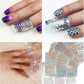 12 Pieces Airbrush Stencils Nail Stickers French Nail Decals Printing Nail Stencil Tool DIY for Women Manicure Decoration. 