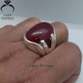 Anari Yaqoot Ring , Cabochon Ruby Ring , Big Size Red Ruby Ring , Pomegranate Ruby Ring. 