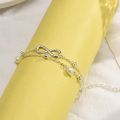 【Big-Sales】 Beach Anklets for Women Ladies Stainless Steel Link Foot Jewellery Pearl Pendant Ankle Bracelet Two Layers Chain Heart Style Pendant Foot Chain Fashion Tassel Foot Link.