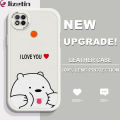 Jizetin for Redmi 9C / Redmi 10A Back Cover Funny Bear Lambskin Texture PU Leather Back For Girls Boys Soft Phone Case. 