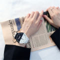 1 Pair Candycat Men Women Lover Couple Watches Fashion Black White Students Simple Retro Quartz Student Watches Large Dial Round Shape Girls Boys Wristwatches. 