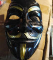 Hacker Mask - Guy Fawkes Anonymous Vendetta Mask for Cosplay and Events - Halloween Masquerade Horror Mask Adult Male Ghost Dancer V Character Funny. 