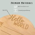 Wooden Baby Announcement Sign New 15 cm Hello World Newborn Welcome Sign Birth Baby Name Plaques. 