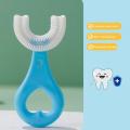 U-Shaped Toothbrush Kids Toddler Toothbrush With Food Grade Soft Silicone Brush Head, Manual Whole Mouth Toothbrush for Kids, 360° Oral Teeth Cleaning Design Brush For Age 2-6. 