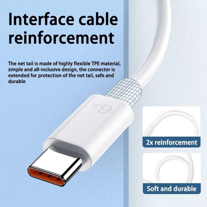 100% Original USB Type C Cable For All Phones Flash Charger Cable Super Flash Charging Type C Charger Wire for All Android Phones