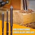 5 Pcs Efficient Universal Drilling Tool, Multifunctional Triple-Cornered Cross Alloy Drill Bit Set (3/4/5/6/8mm). 