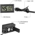 Mini Digital Hygrometer Thermometer Gauge with Probe LCD Display Temperature Fahrenheit Humidity Meter for Incubator, Reptile Plant Terrarium, Humidor, Guitar Case, Greenhouse. 