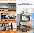 Over Sink Dish Drying Rack, Large Dish Rack With Metal Steel Utensil Cup Holder Sink, Expandable Shelf Rack With Utensil Holder (Size : 85cm). 