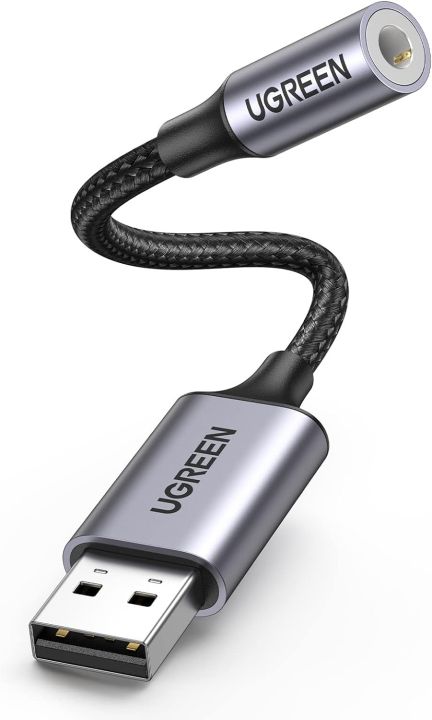 UGREEN%20USB%20to%203.5mm%20Jack%20Audio%20Adapter%20USB%20Sound%20Card%20Support%20Mic%20TRRS%20Headphone%20DAC%2024bit%2096kHz%20Nylon%20Braided%20USB%20to%20Aux%20Jack%20Compatible%20with%20Windows%20Mac%20Linux%20PC%20PS5%20PS4%20Switch%20Speaker,%209.8%20Inch%20-%20Image%208