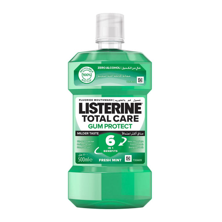 LISTERINEÂ®, Mouthwash, Teeth & Gum Defence, Milder Taste, Soft Mint, 500ml