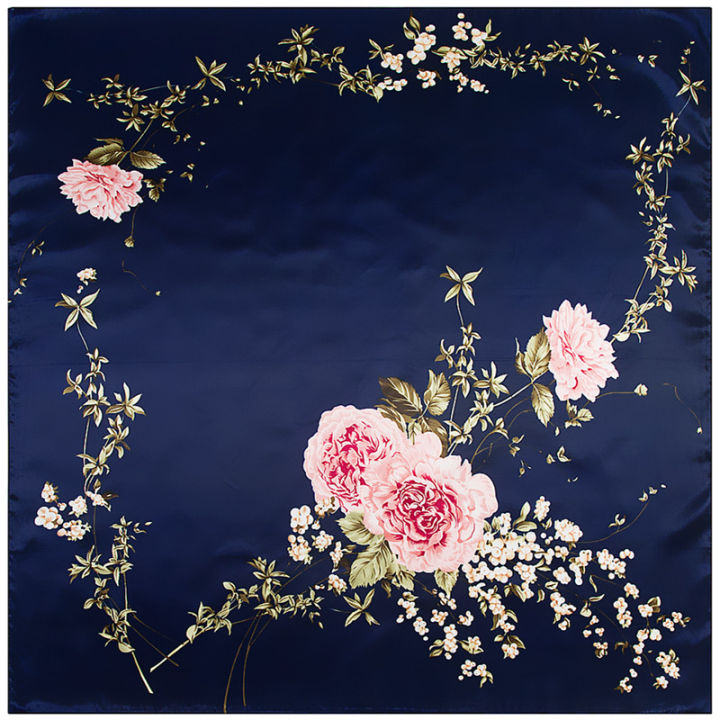 LARGE SQUARE SCARF CROWNED ROSES main image 1