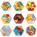 Block Puzzle Jigsaw Puzzle Board Classical Puzzle Children's Toys Hexagonal Alien Chess Tangram Puzzle Toys BruberryBe. 