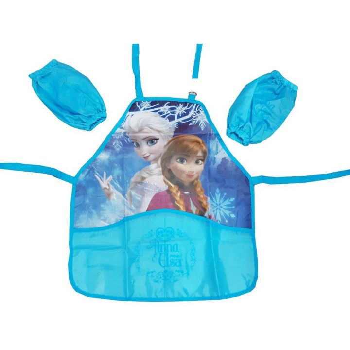 Frozen Theme Apron Waterproof with Arm Covers for Kids
