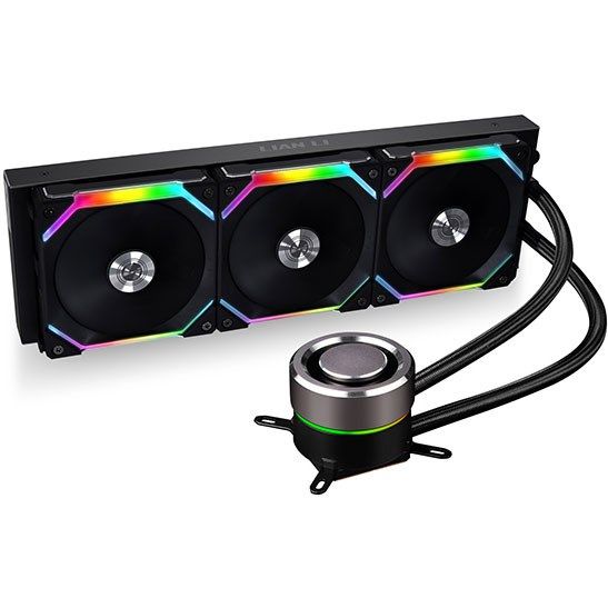 Lian Li Galahad AIO 360 RGB UNI FAN SL Edition Closed Loop All-in-One CPU Liquid Cooler GA-360SLB Black - Intel 12th Gen, LGA 1700 Supported