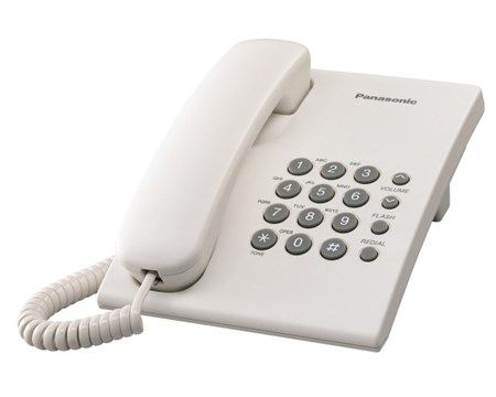 Panasonic KX-TS500MX Corded Landline Telephone Set with Adjustable Ringer, Redial Function & Wall Mountable Design – Ideal for Home, Office, and Business Use