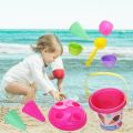 Kids Beach Toys Bucket Pail Ice Cream Molds Sand Playset For 4-8 Years Old. 