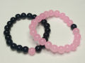 Beautiful Pink and Black Glass Bead Friendship Bracelet for Couples, Bestfriends, Boys and Girls. 