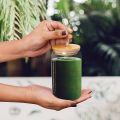 Round Glass Tumbler Can with Glass Straw and Lid Glass Sipper with Straw for Fruit Juice Milk Mug. 