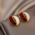 White and Brown (Kaleji color) Painted Studs for Women | Unique Jewelry Deign. 