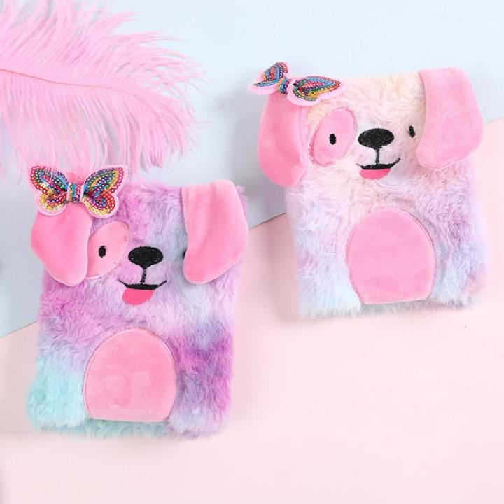 FREE SHIPPING New Style Puppy Dog Fluffy Soft Plush Diary Note Book