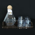 Hexagonal design water Glass set with tray. 