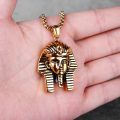 Egypt Pharaoh Long Men Necklaces Pendant Chain Punk Hip Hop for Boyfriend Male Stainless Steel Jewelry Creativity Gift Wholesale. 
