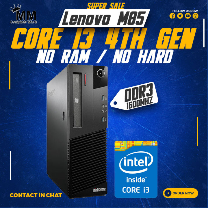 Core i3 4th Generation 4/8/12/16GB RAM (Ram Optional) No Hard Lenovo Thinkcentre M83 Desktop (Branded)