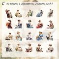 Panda Online 40PCS Breeze Series PET Waterproof Stickers Journal Diary Scrapbooking Decoration. 