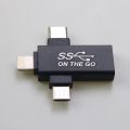 3 In 1 OTG Adapter Type C Micro USB Lightning 3.0 OTG Adapter USB 3.0 Data Transmit Converter For Tablet Hard Disk Drive Iphone. 