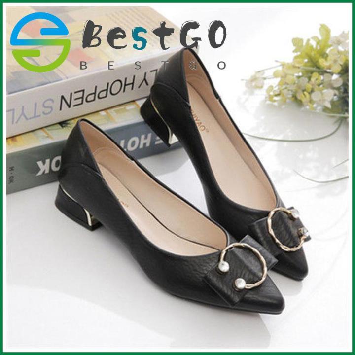Escarpins Femme à Talon Bas 3.5 CM - Bout Carré, Suède, Slip-on - Confortables Pour Tous Les Jours