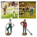 3 x 2-4pack Farmer People Figures Realistic Farm Keeper Figurines for Reward Gift 3 Pcs. 