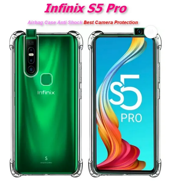 For%20Infinix%20S5%20Pro%20Shockproof%20Airbag%20Anti%20Shock%20Resistant%20Clear%20View%20Transparent%20Silicone%20Back%20Cover%20-%20Image%202