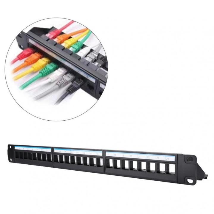 19Inch 24 Port Mountable Data Patch Panel CAT6 Network Cable Rack(Not Include Modules)