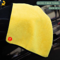 HOVEL E BIZ - Pack of 2 Micro Fiber Cleaning Dusting Cloth for Home - Microfiber Cleaning Cloth Double Side Yellow and Gray, Microfiber Cleaning Towel Car Cleaning Cloth Dish Washing Cloth Polishing Cloth.. 