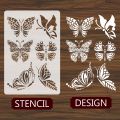 6 Different butterflly reusable stencil for wall decoration, Furniture , Canvas DIY Home decoration by imart Stencils. 