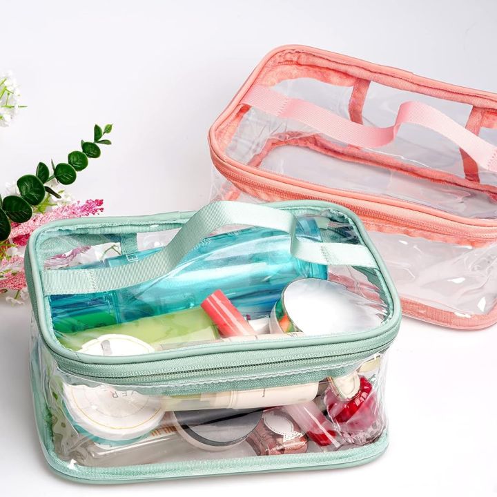 Discover the Elegance of Crystal Clear Beauty: Premium Double-Layer Transparent Cosmetic Bags for Organized Bliss! designed makeup bags combine practicality, style, and durability. Crafted from premium