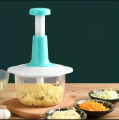 Manual Hand Push Speedy & Multifunctional Chopper, 2 Liter Chopper With 4 Stainless Steel Blade, Meat Fruit and Vegetable Chopper, Garlic Chopper, Onion Chopper, Multi Function Food Blender and Mixer Kitchen Tool, Hand Push Chopper Machine Food Processor. 