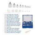 17 Pcs Calibration Weights Set, 10Mg-100G Grams Weights Calibration, Precision Steel Calibration Weight Kit. 