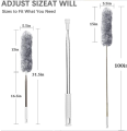 Microfiber Feather Duster Extendable Cobweb Duster with 100 inches Extra Long Pole, Bendable Head & Scratch-Resistant Hat for Cleaning Ceiling Fan, High Ceiling, Blinds, Furniture & Cars. 