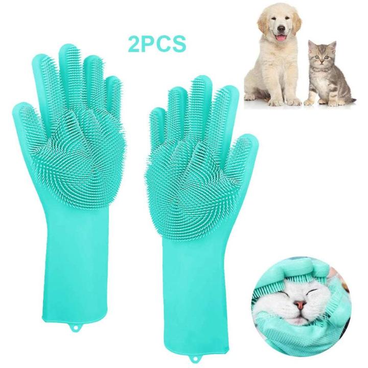 Pet Grooming Cleaning Gloves Dog Cat Bathing Shampoo Glove