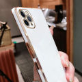 For OPPO A16 Cover with Makeup Mirror Shiny Plating Square Bumper Girls Phone Case Soft TPU Silicone Shockproof Protective Back Cover. 