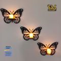 Decorative Butterfly Wooden Wall Shelf for Candles and Plants. 