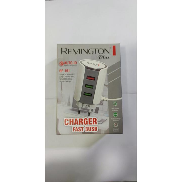 Reminngton Plus RP-101 With 3 USB Ports Fast Charging Adapter | Fast Charger